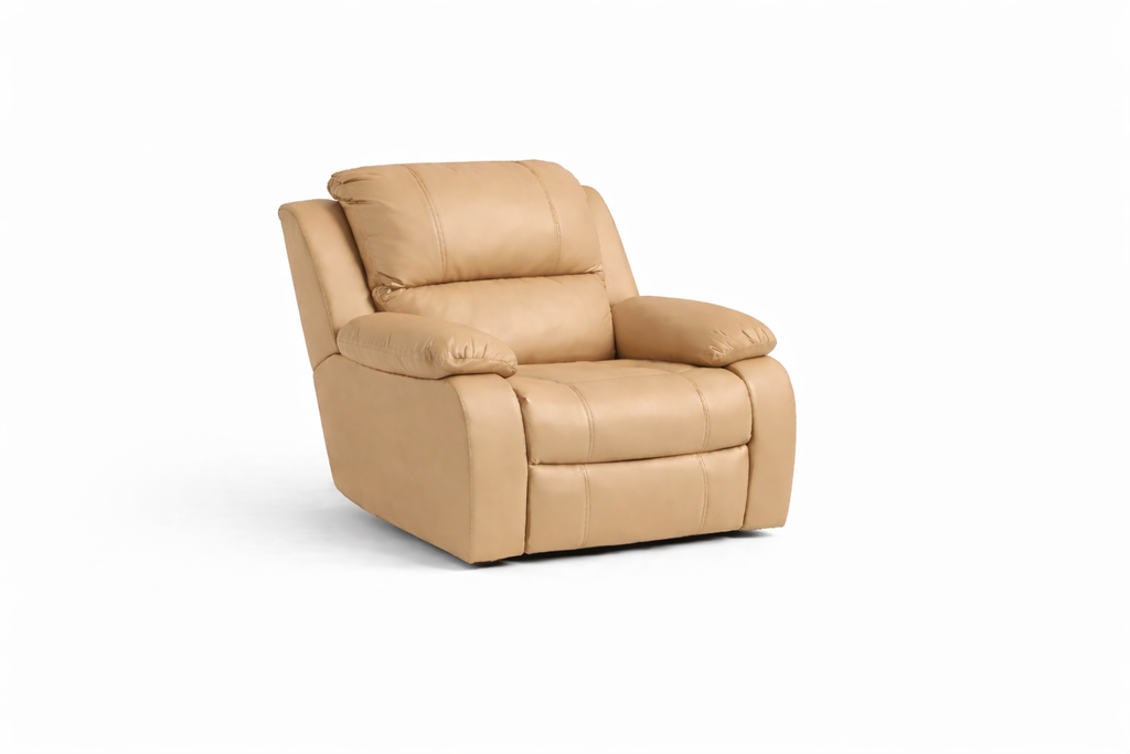 One Seater Static Chair - Embossed Bufallo Fabric: not reclining