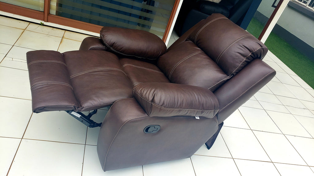 Genuine Leather Brown Recliner Chair