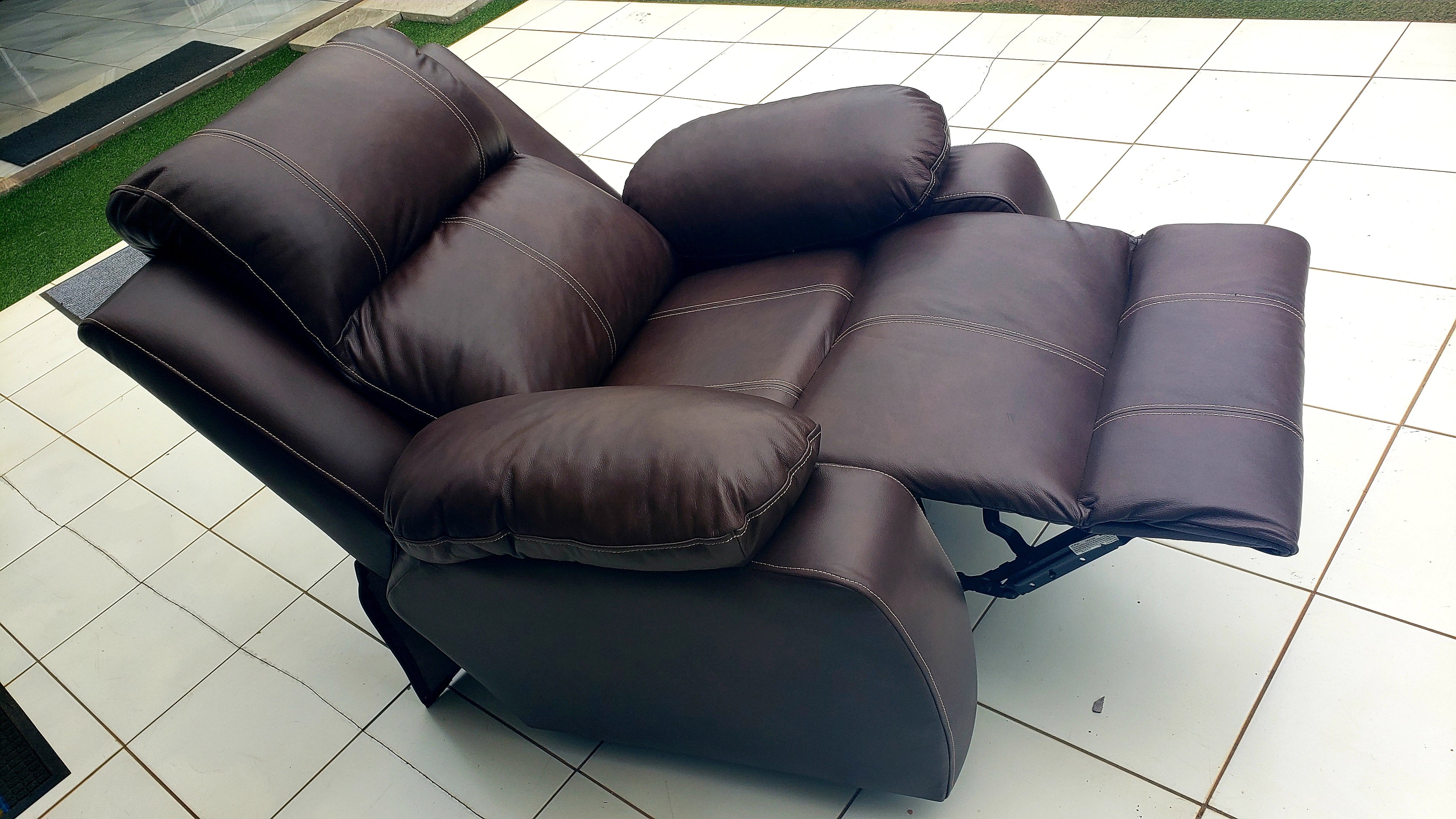 Genuine Leather Brown Recliner Chair