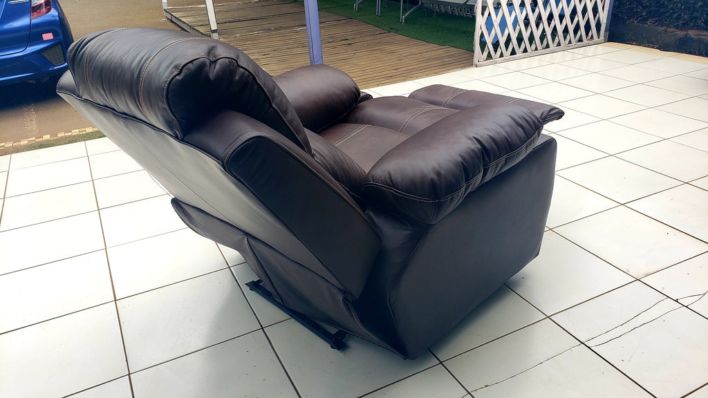 Genuine Leather Brown Recliner Chair