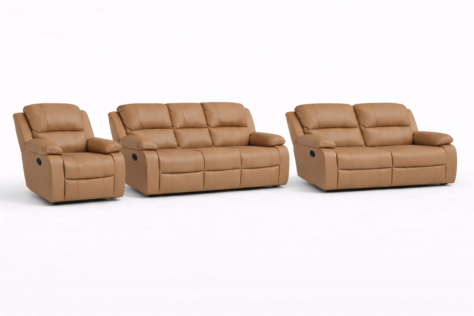3-2-1 Sofa Set – Embossed Buffalo Fabric: Static