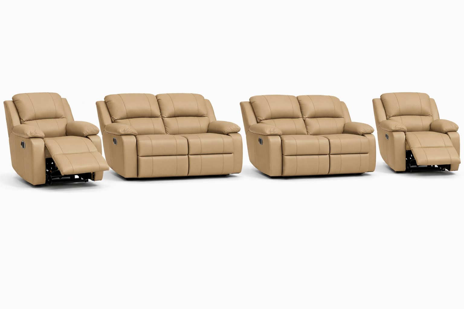 2-2-1-1 Sofa Set with 2 Recliner Chairs – Embossed Buffalo Fabric