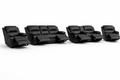 3-2-1-1 Full Recliner Sofa Set with Console – 6 recliners, Embossed Buffalo Fabric