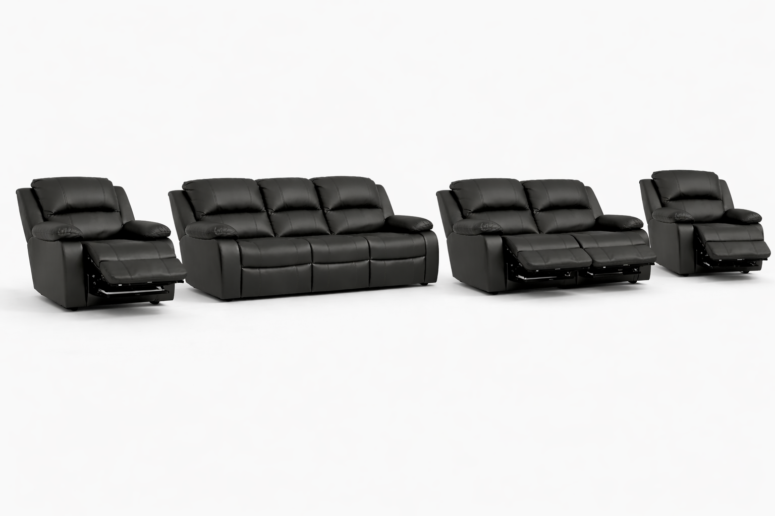 3-2-1-1 Recliner Sofa Set, 4 recliners – Genuine Leather