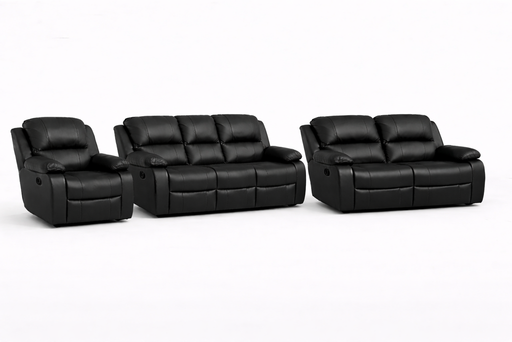 3-2-1 Sofa Set – Embossed Buffalo Fabric: Static