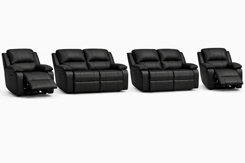 2-2-1-1 Sofa Set with 2 Recliner Chairs – Embossed Buffalo Fabric