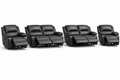 2-2-1-1 Full Recliner Sofa Set – Embossed Buffalo Fabric 6 seats reclining