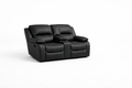 2 seater non Recliner with Console / Cupholders: Embossed Bufallo Fabric
