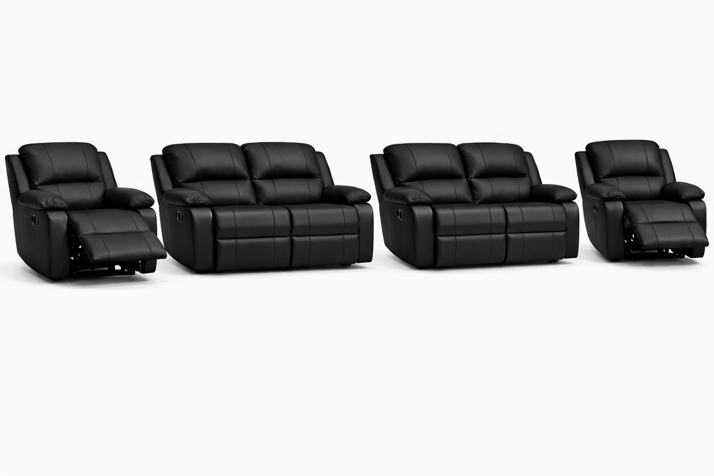 2-2-1-1 Sofa Set with 2 Recliner Chairs – Genuine Leather