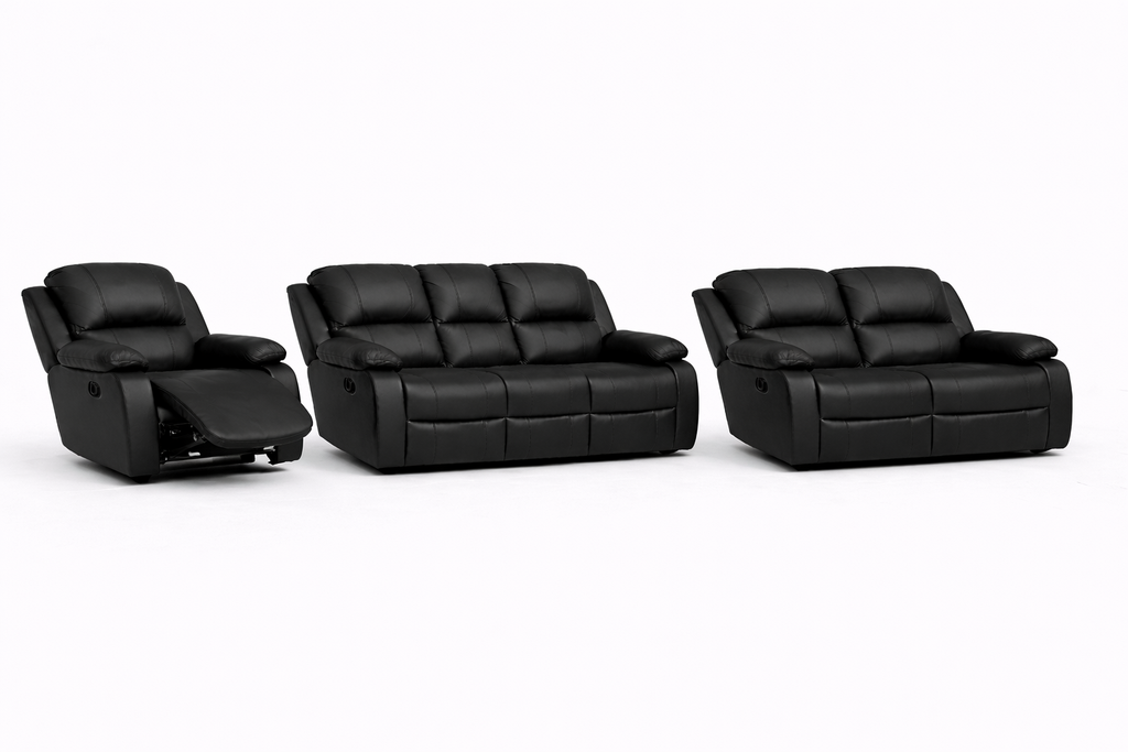 3-2-1 Sofa Set with 1 Recliner Chair – Genuine Leather
