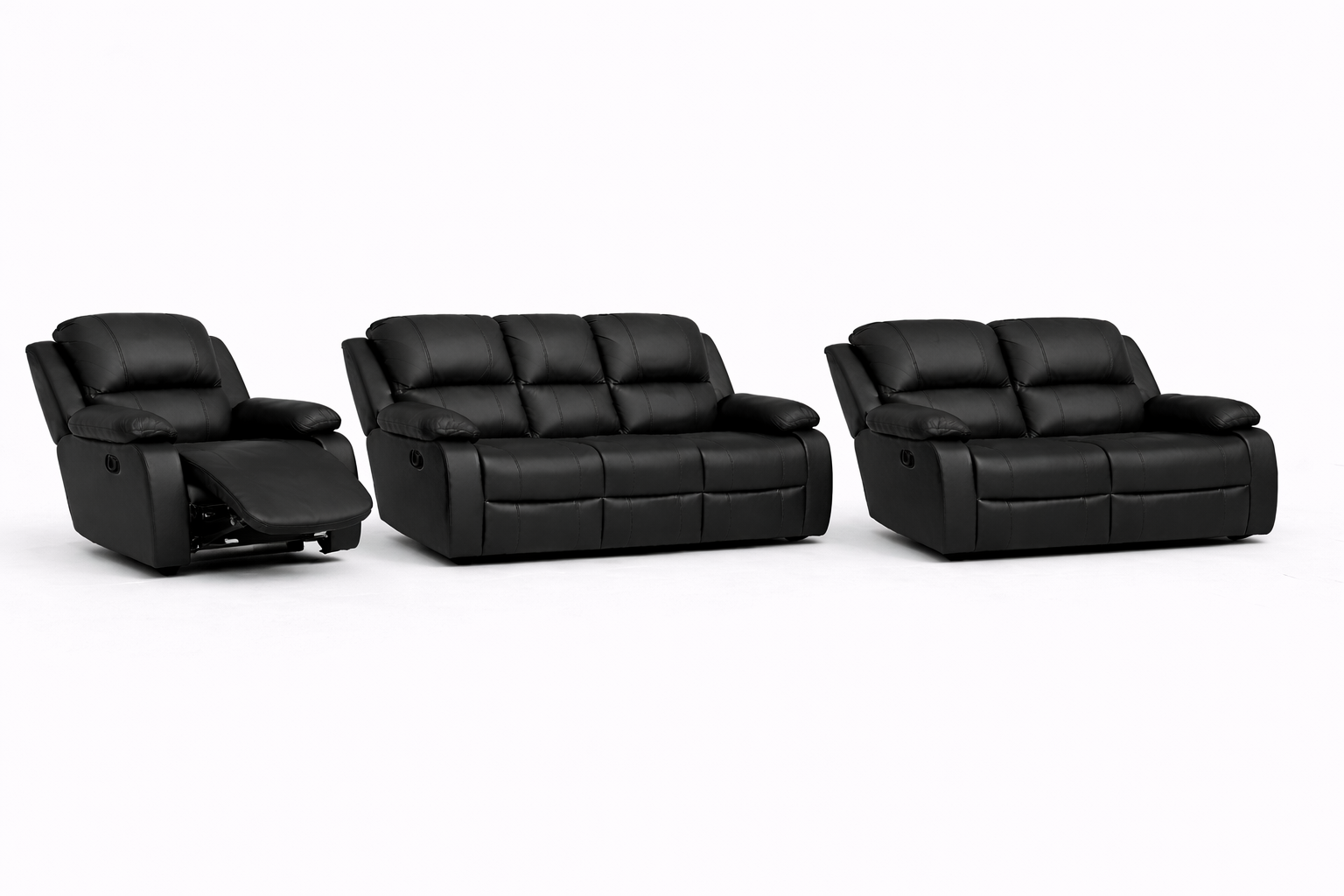 3-2-1 Sofa Set with 1 Recliner Chair – Genuine Leather