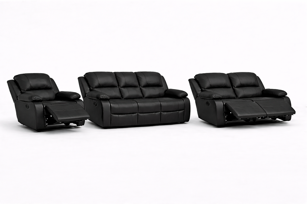 3-2-1 Recliner Sofa Set with 3 recliners – Genuine Leather