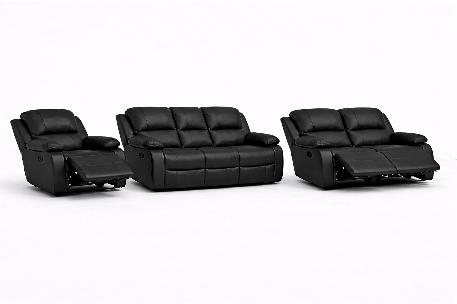 3-2-1 Recliner Sofa Set with 3 recliners – Genuine Leather
