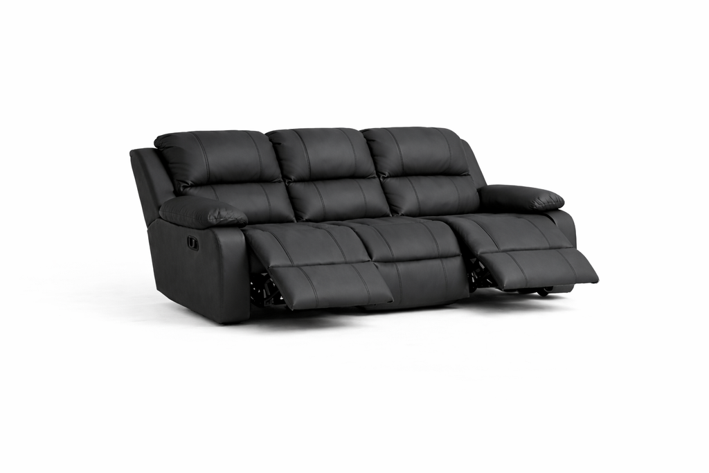 Genuine Leather Three-Seater Recliner – Premium Sofa