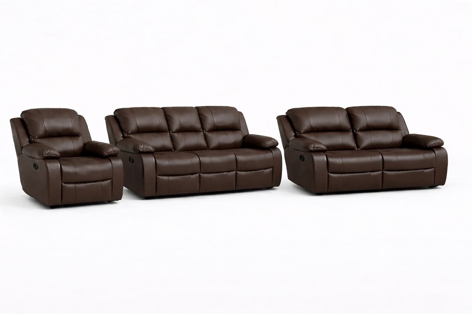 3-2-1 Sofa Set – Embossed Buffalo Fabric: Static