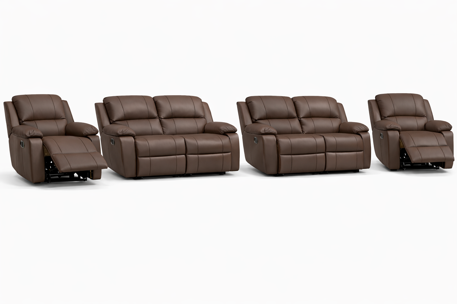 2-2-1-1 Sofa Set with 2 Recliner Chairs – Genuine Leather