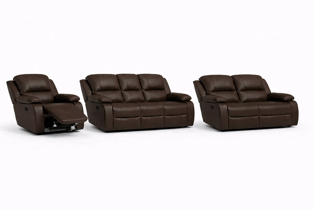 3-2-1 Sofa Set with 1 Recliner Chair – Genuine Leather