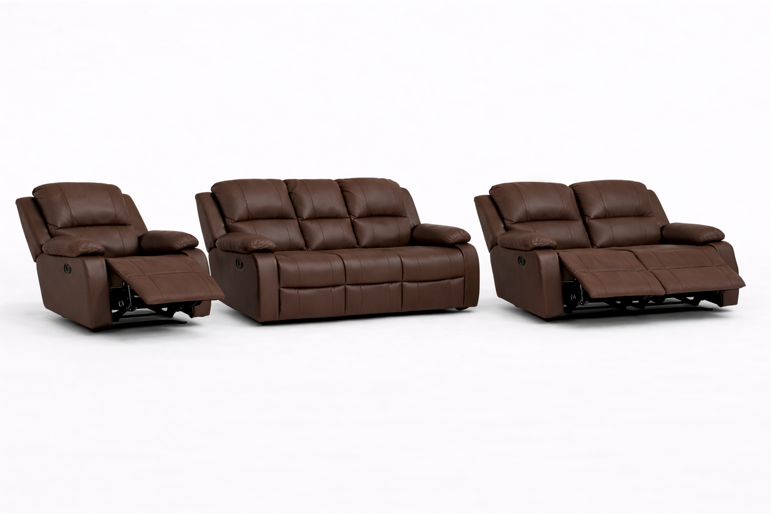 3-2-1 Recliner Sofa Set with 3 recliners – Genuine Leather