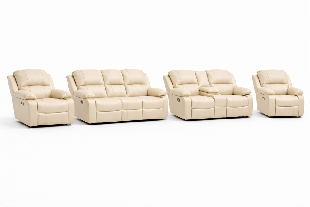 3-2-1-1 Sofa Set with Console – Embossed Buffalo Fabric (Static)