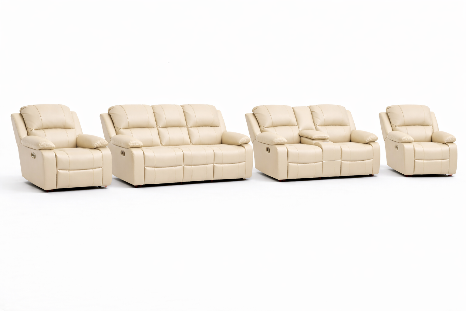 3-2-1-1 Sofa Set with Console – Embossed Buffalo Fabric (Static)