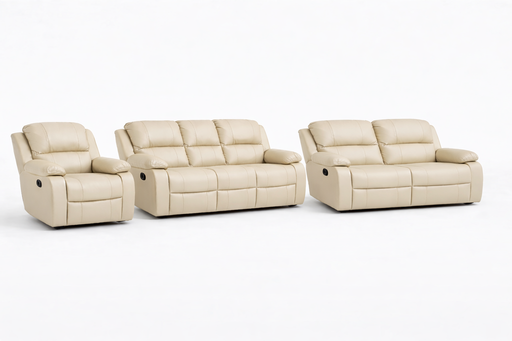 3-2-1 Sofa Set – Embossed Buffalo Fabric: Static