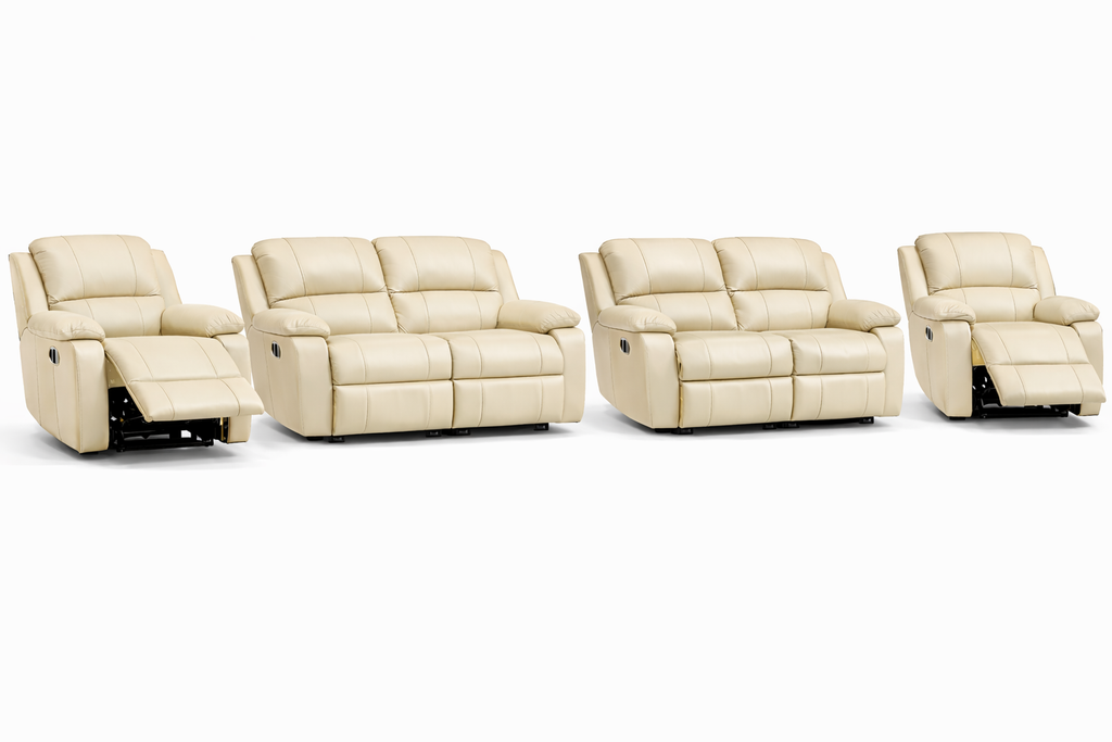 2-2-1-1 Sofa Set with 2 Recliner Chairs – Embossed Buffalo Fabric