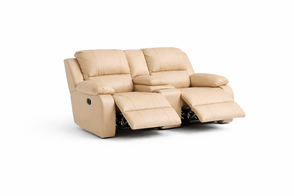 2 Seater Recliner with Console / Cupholders: Embossed Bufallo