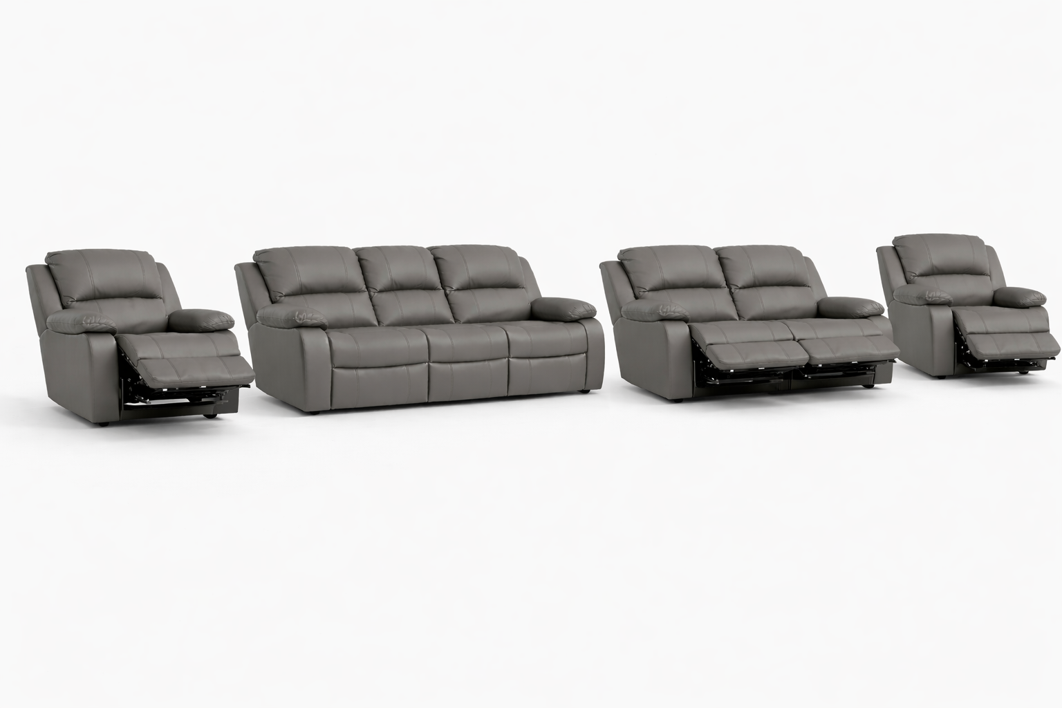 3-2-1-1 Recliner Sofa Set, 4 recliners – Genuine Leather