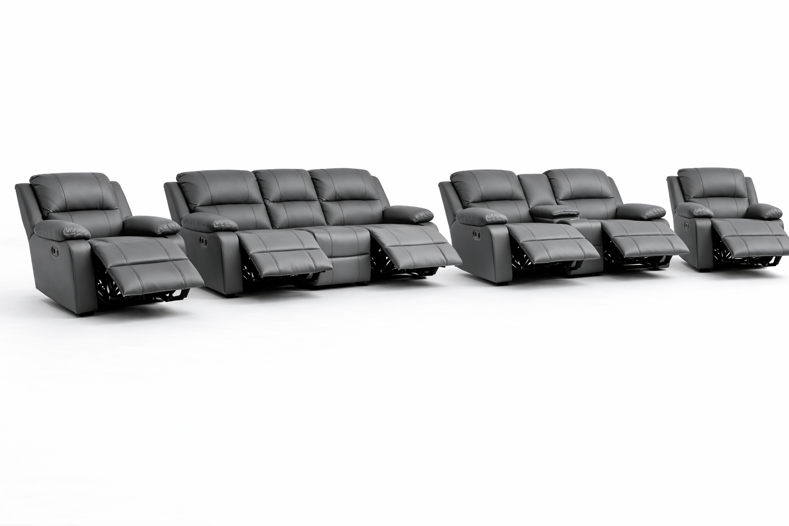 3-2-1-1 All Seats Reclining with Console – Genuine Leather