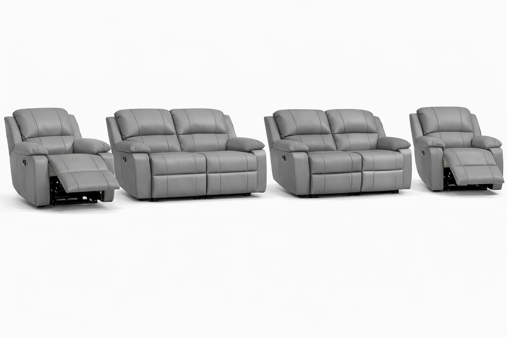 2-2-1-1 Sofa Set with 2 Recliner Chairs – Genuine Leather