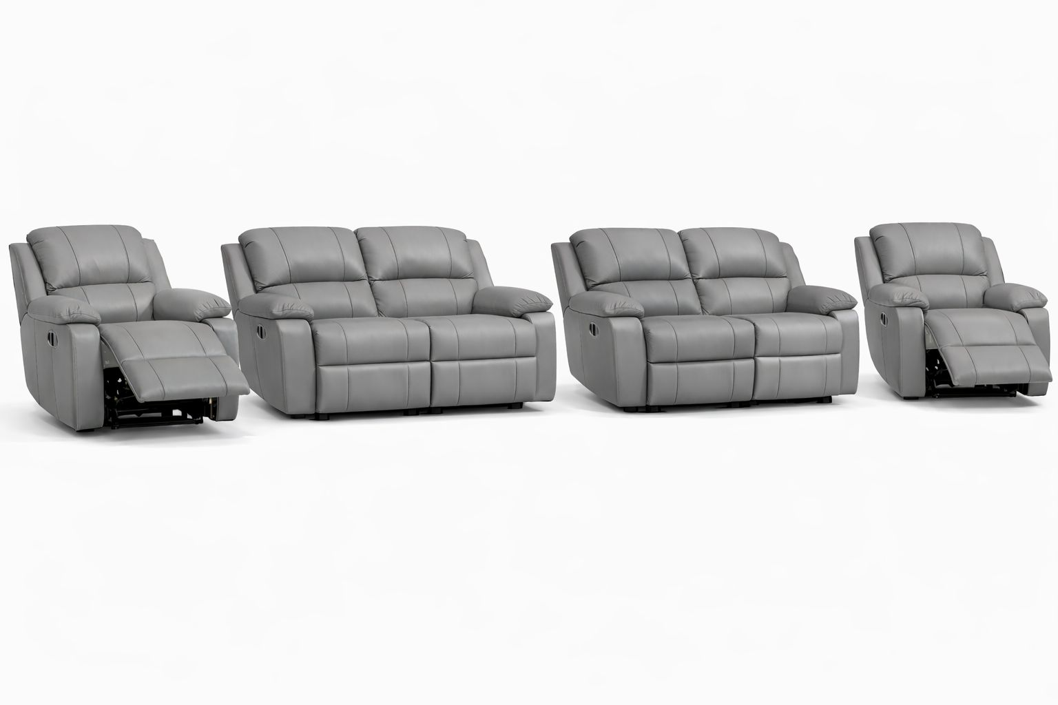 2-2-1-1 Sofa Set with 2 Recliner Chairs – Genuine Leather