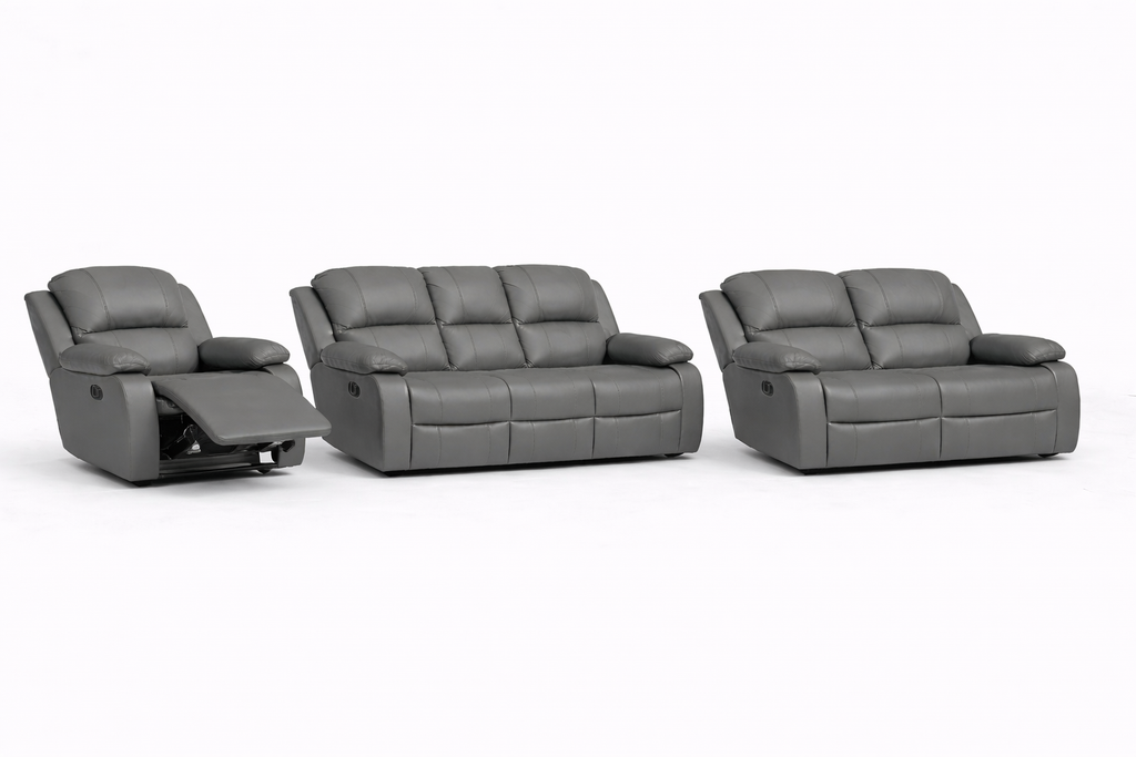 3-2-1 Sofa Set with 1 Recliner Chair – Genuine Leather