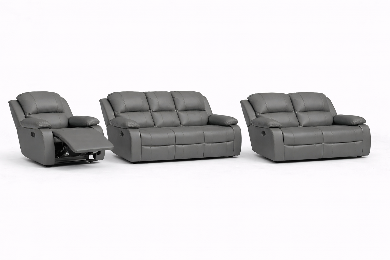 3-2-1 Sofa Set with 1 Recliner Chair – Genuine Leather
