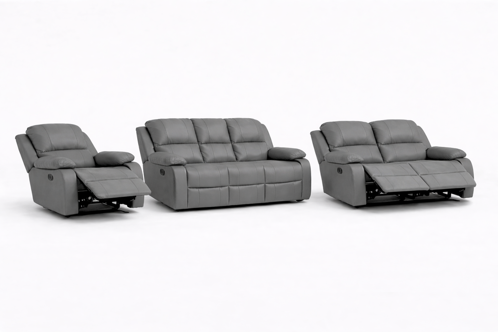 3-2-1 Recliner Sofa Set with 3 recliners – Genuine Leather