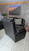 Black Embossed Buffalo Fabric 1 Seater Chair
