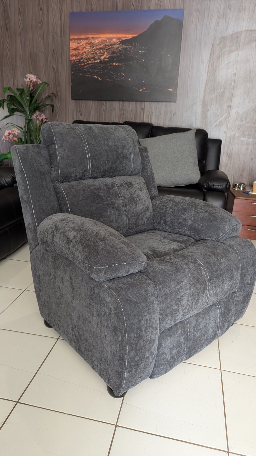 Grey Fabric 1 Seater Chair