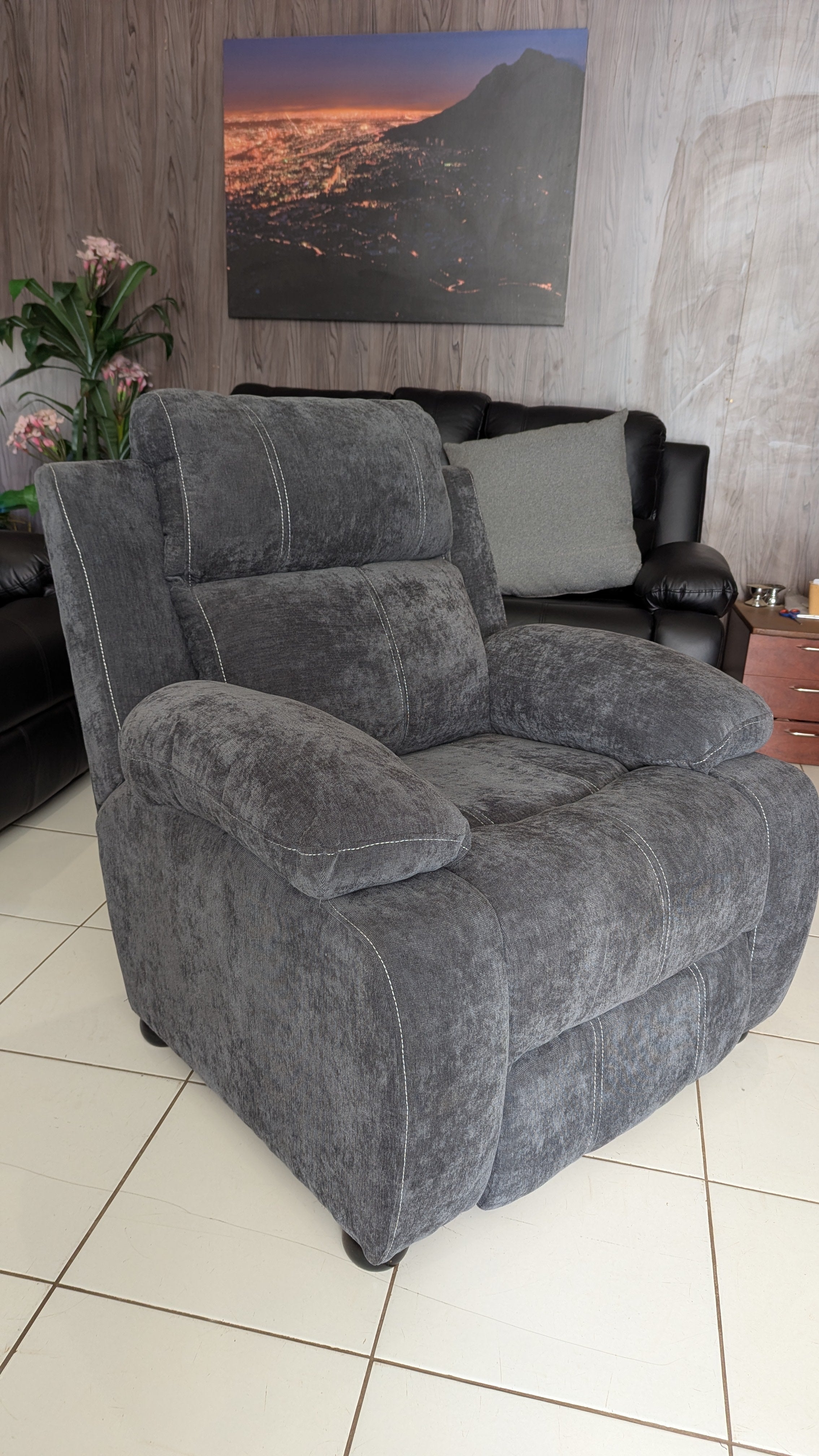 Grey Fabric 1 Seater Chair