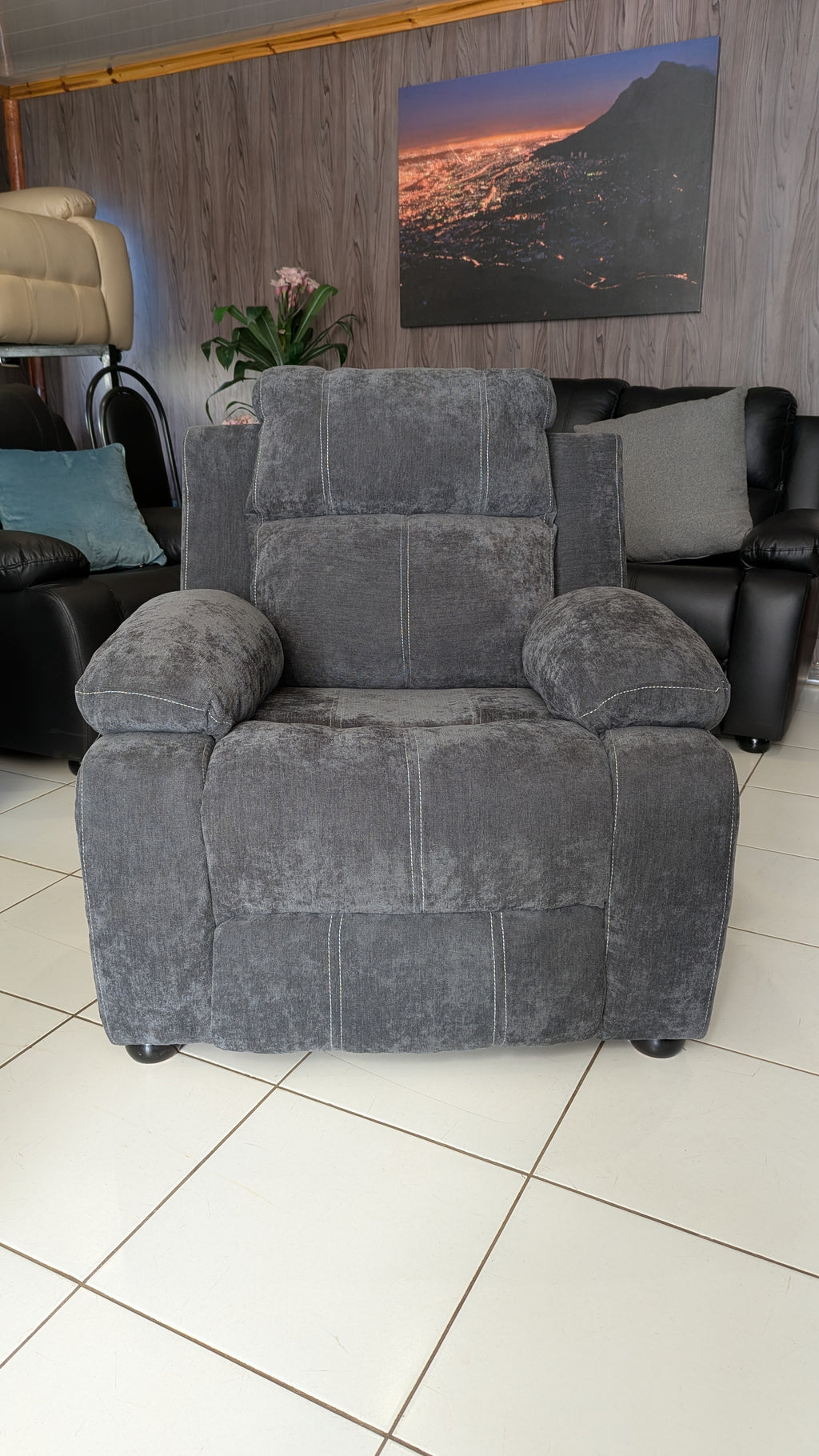 Grey Fabric 1 Seater Chair
