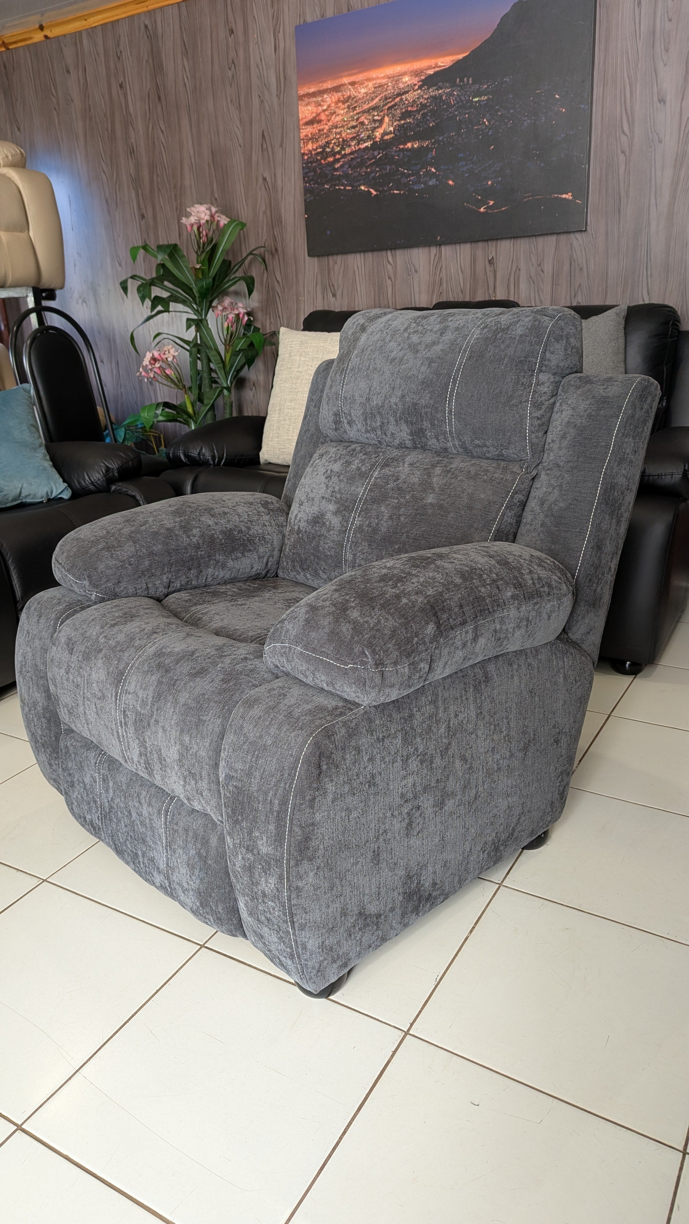 Grey Fabric 1 Seater Chair