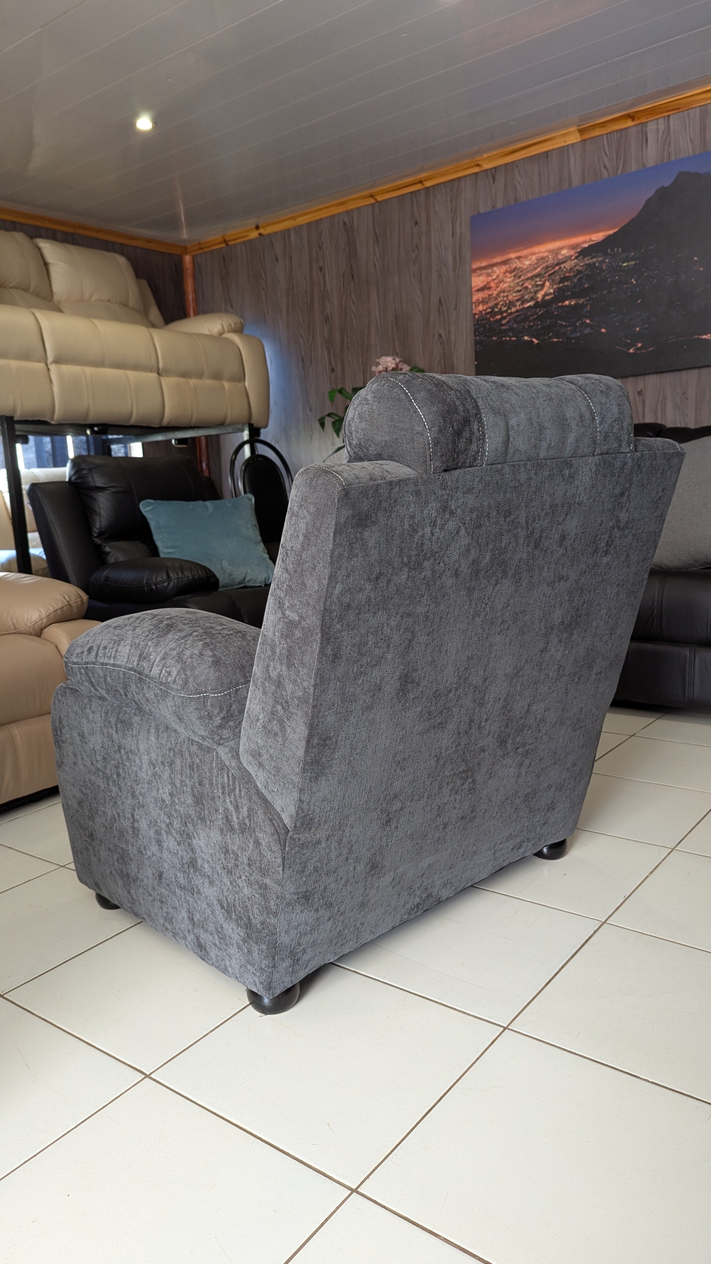 Grey Fabric 1 Seater Chair