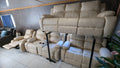 8-Seater Cream Buffalo Fabric Lounge Suite with Recliner & Console Option