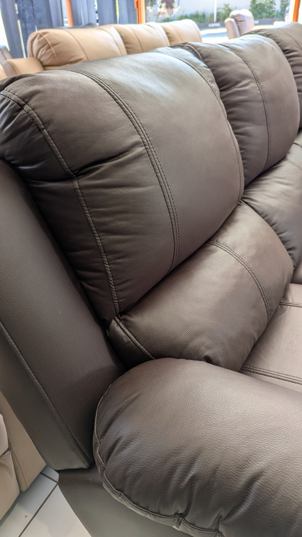 5-Seater Brown Buffalo Fabric Lounge Suite with Optional Recliner Upgrade