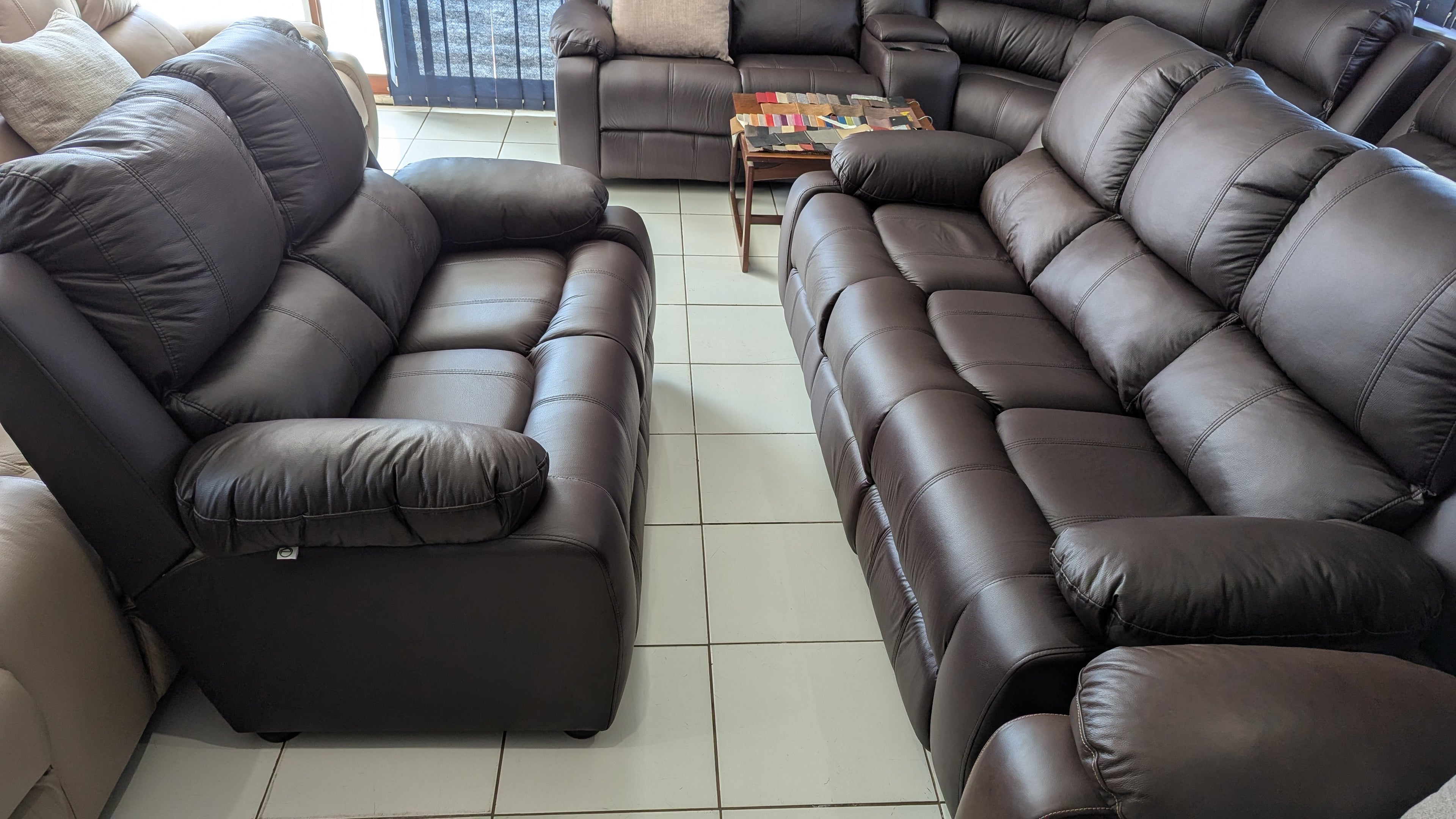 Brown Buffalo Fabric Lounge Suite
