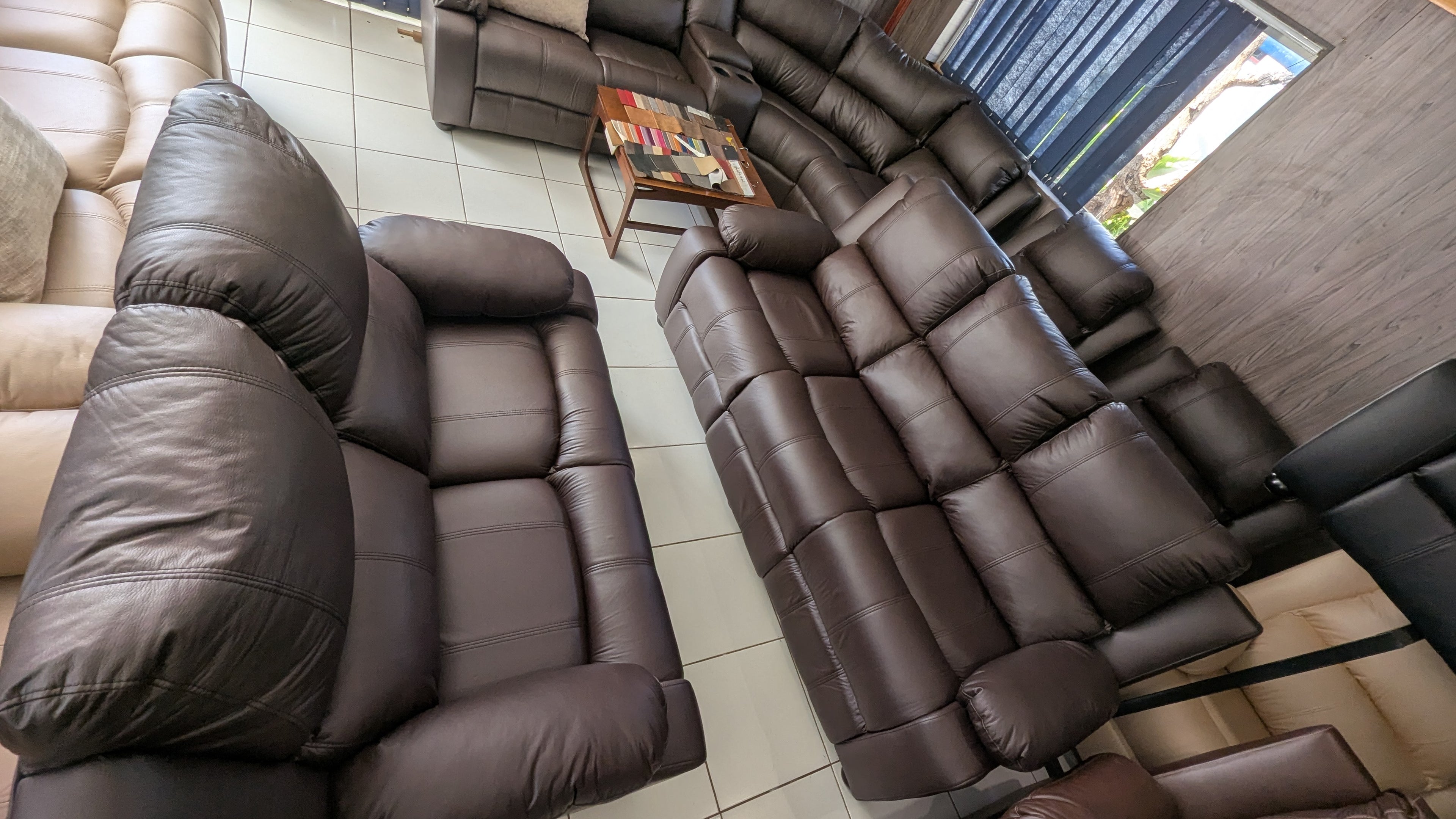 Brown Buffalo Fabric Lounge Suite