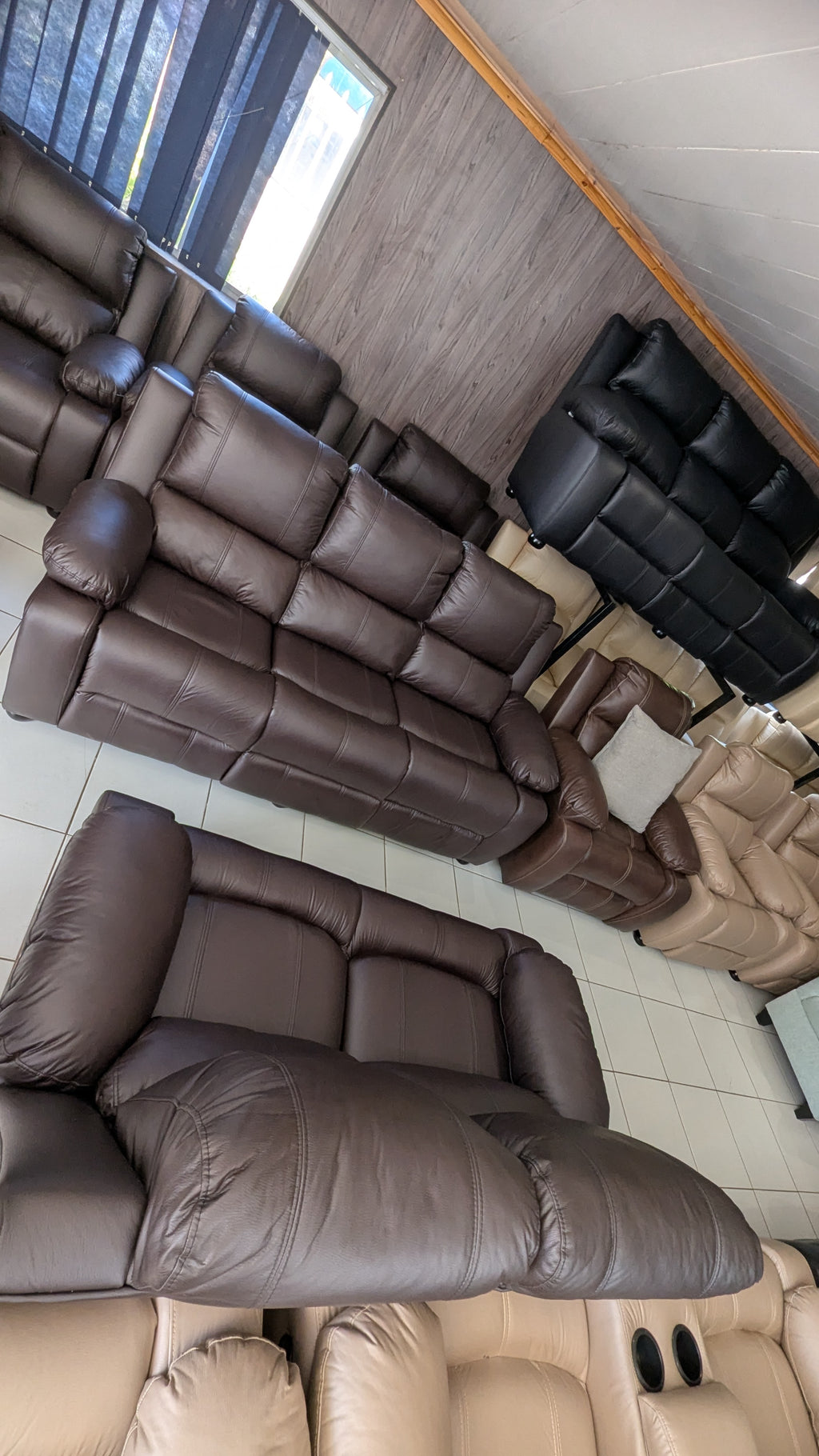 Brown Buffalo Fabric Lounge Suite