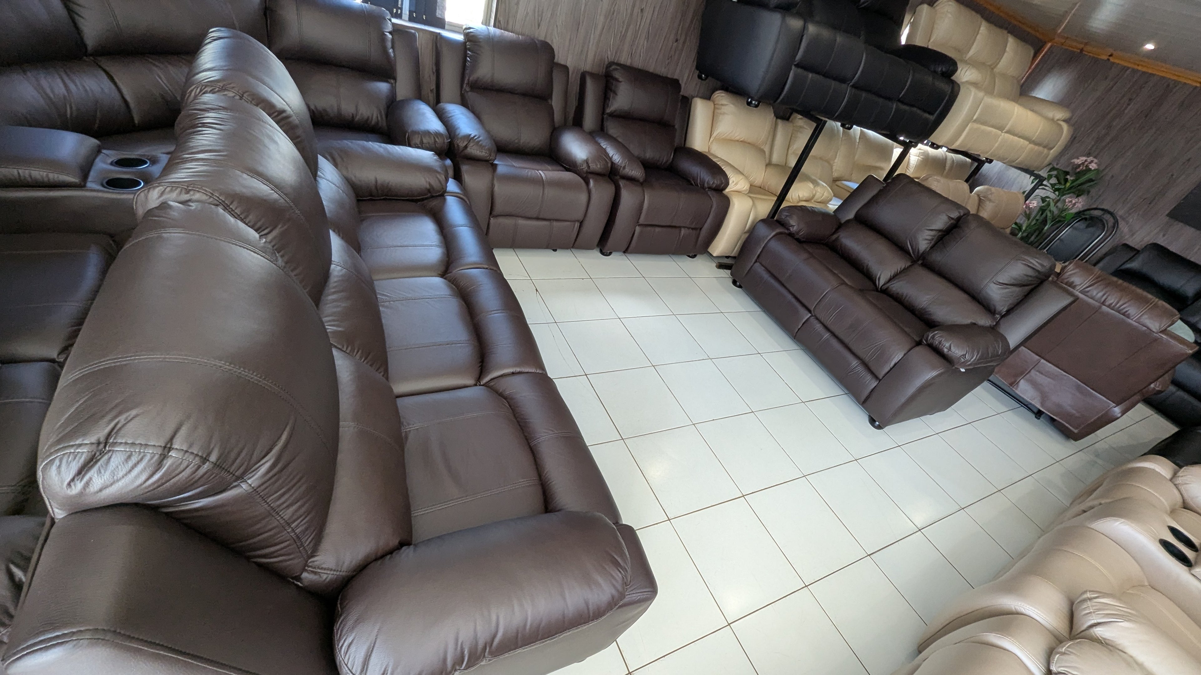 Brown Buffalo Fabric Lounge Suite