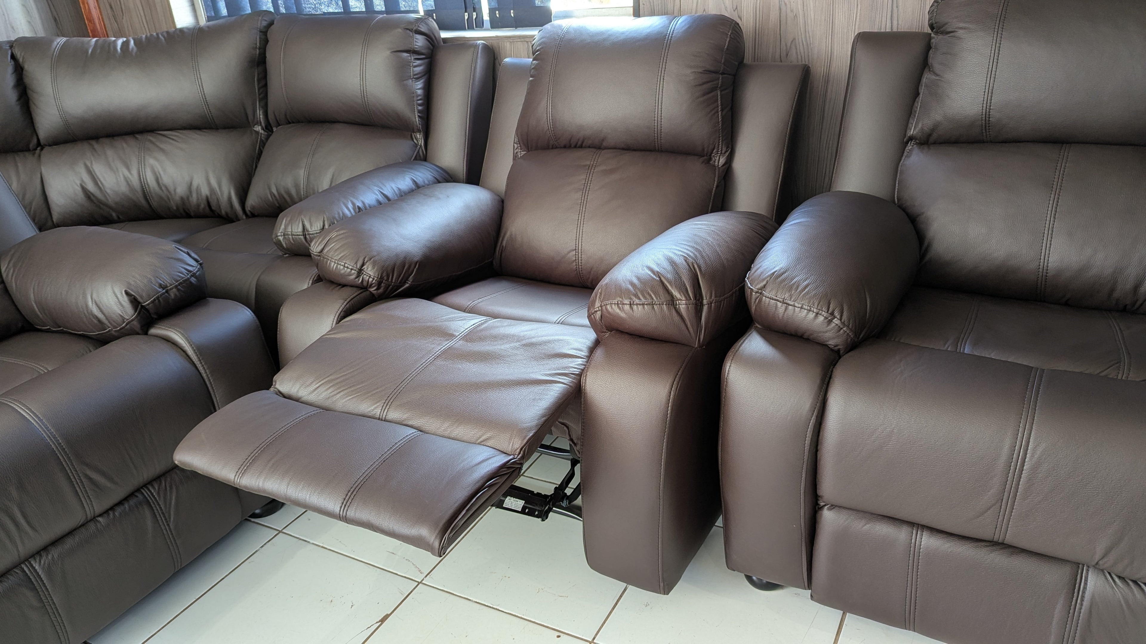 Brown Buffalo Fabric Lounge Suite