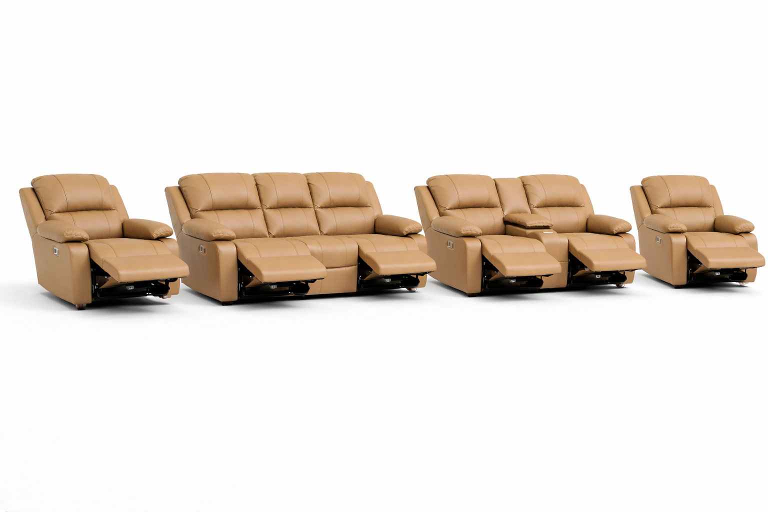 3-2-1-1 All Seats Reclining with Console – Genuine Leather