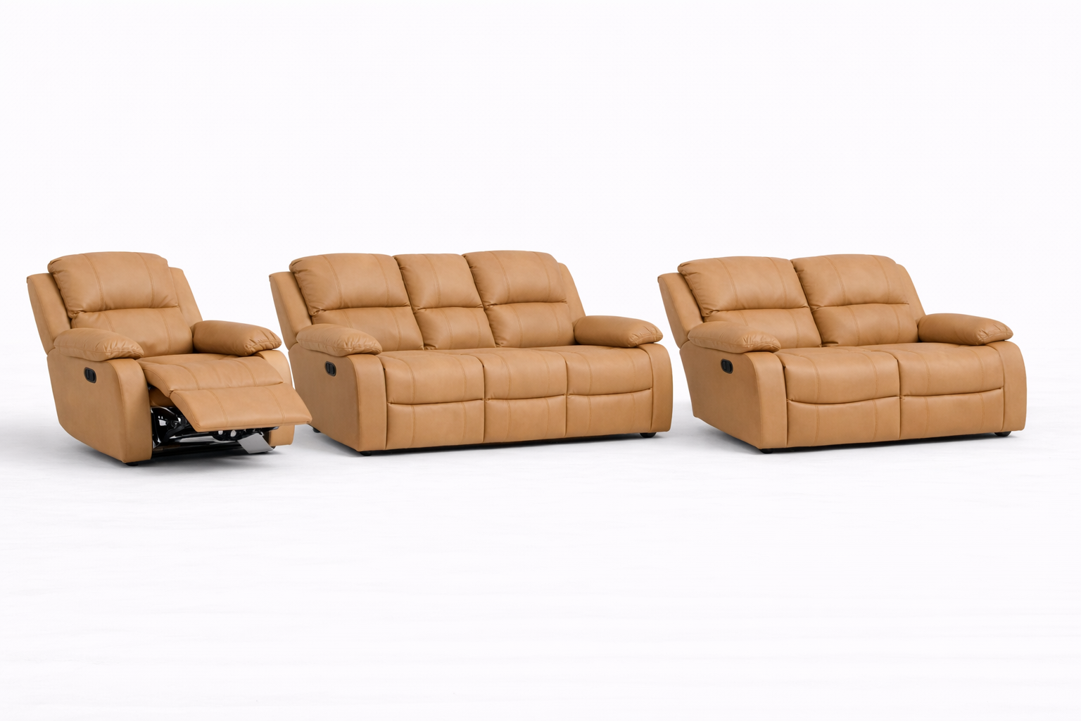 3-2-1 Sofa Set with 1 Recliner Chair – Genuine Leather