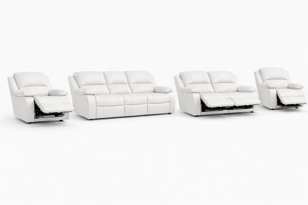 3-2-1-1 Recliner Sofa Set, 4 recliners – Genuine Leather
